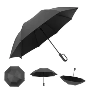 25-Inch 8-Panel Metal Shaft Ring Buckle Handle Semi-Automatic Open 112cm Diameter Compact Folding Umbrella