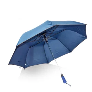 25-Inch Black Fiberglass Two-Fold Automatic Umbrella, Custom, Windproof