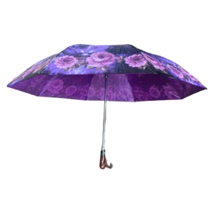 27-Inch 8-Panel Double-Layer Polyester Fully Automatic Dual-Folding Asian Zen Design Custom Logo Umbrella