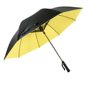 27 Inch 8K Black UV-Coated Solar Panel Fan Umbrella