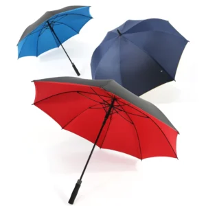 27-Inch Auto Open Large Golf Umbrella Waterproof Double Layers UV Protection Customised Classic Pongee Material