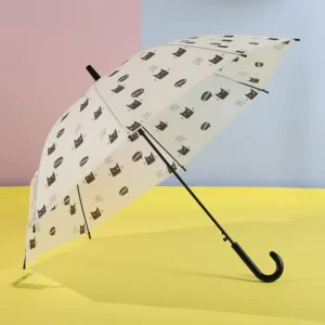 27 Inch Auto Open Plastic Handle Semi Transparent POE Umbrella