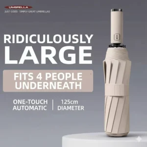 27-Inch Customizable Premium Fully-Automatic Folding Umbrella Large Minimalist UV Resistant Pongee Black Coating Business Gifts