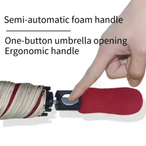 27-Inch Dual-Fold Fully Automatic Pongee UV Protection Umbrella, 120 cm Diameter, Auto-Open Button