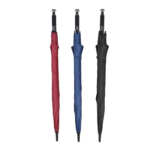 27 Inch Golf Umbrella, Windproof, 120cm Coverage, Metal Handle, 190T Pongee, Black Coated, UV Guard, Customizable