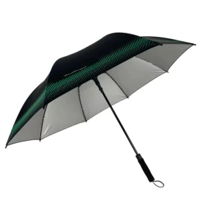 27-Inch Golf Umbrella with Silver Coating, Anti-UV Protection, Pongee Material, Custom Logo, Direct Factory Supply