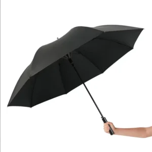 27 Inch Semi-Automatic Golf Umbrella, Carbon Fiber Frame, 190T Pongee Fabric and Custom Logo