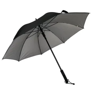 27-Inch Straight Auto Open Customized Golf Umbrella Black Color with UV Coating and Windproof Feature for Promotions