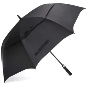 34 Inch Windproof Factory Custom Golf Umbrella, Light Blue Checker Pattern