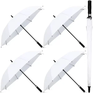 27 Inch White Wedding Sublimation Semi-Automatic Straight Large Golf Umbrella