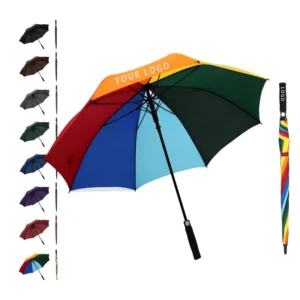 27-Inch Windproof Waterproof 8K Double-Layer Stick Golf Umbrella with Custom Logo