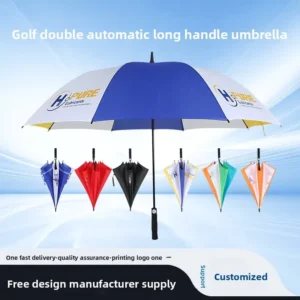 27inch Double Increase Reinforcement Automatic Steel Handle Business Gifts Custom Printed Logo Advertising Golf Umbrella