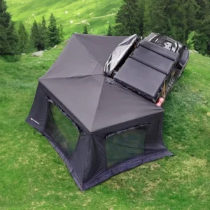 2m/2.5m 270-Degree Double-Layer Four-Season Car Side Awning, 230G Polyester, Waterproof UV Protection, Automatic Opening