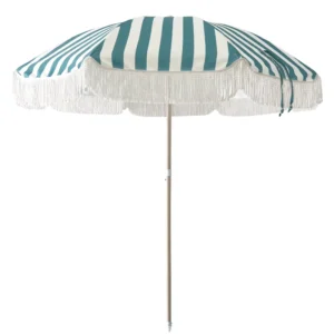 2m Custom Wooden Beach Umbrella with Tassels and Fringes
