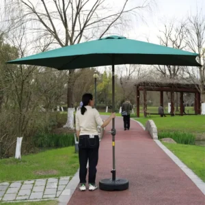 2x3M Factory Commercial Offset Large Outdoor Canopy Rectangular Garden Umbrella Green