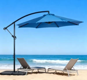 3*3m Modern Waterproof Banana Umbrella with Plastic Pole (48mm) and Rib Size 12x18mm for Outdoor Hotel Use