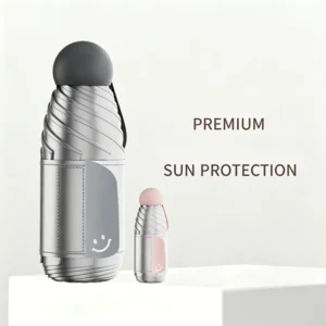 3 Fold 6 Rib Portable Travel Sun Umbrella Titanium Silver Coating UPF2000+ Pocket Mini Parasol Custom Logo Advertising Modern