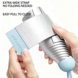 3-Fold 8-Rib Manual Mini Capsule Umbrella with UPF2000+ Titanium Silver Sun Protection