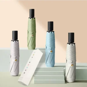 3 Fold Automatic Safety Open Small Size Mini Umbrellas Put in Bag Folding Traveling Pocket Size Umbrellas for Lady