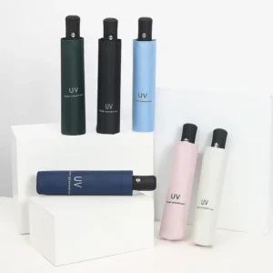 3-Fold Automatic Umbrella UV Printing Customizable Auto Open Close Button Folding Windproof Strong Metal Frame