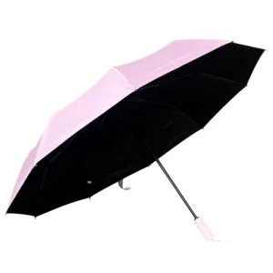3-Fold Automatic Windproof Foldable Portable Rain Umbrella with Polyester and Glass Fiber, 105CM