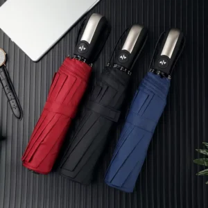 3-Fold Automatic Windproof Umbrella with Logo Printing Pattern Manual Open Travel Umbrella