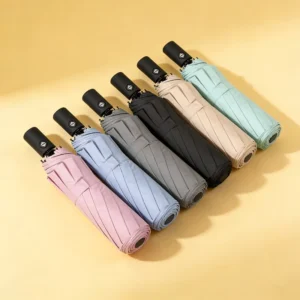 3-Fold Colorful Pongee Fully-Automatic Auto-Open Waterproof Umbrella