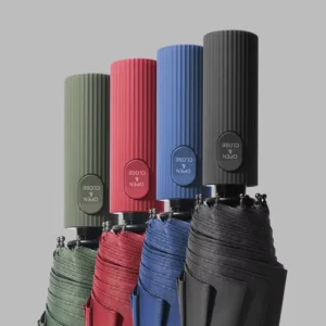 3-Fold Fully Automatic Solid and Dark Color Windproof Rainproof Umbrella