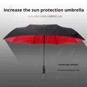 3-Fold Fully Automatic Sun and Rain Umbrella, Lightweight Waterproof Double-Layer Sun Protection