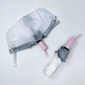 3-Fold Portable Lightweight Transparent TPU 8-Rib Automatic Umbrella