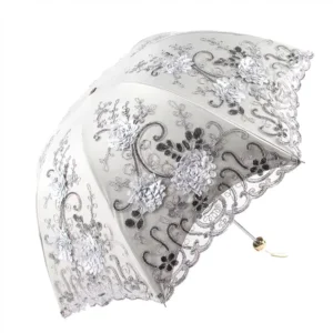 3-Fold Umbrella Fiberglass 190T Pongee and Lace