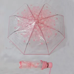 3-Folding POE Transparent Clear Umbrella