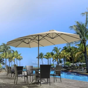3 Meter 10 Foot 11 Ft 11.5 Ft Rectangular Restaurant Market Pool Parasol Outdoor Double-Sided Patio Umbrella