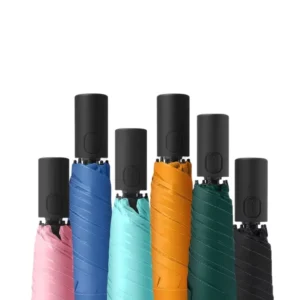 3-Section Folding Automatic Umbrella Ultralight Multicolor Anti-Rebound Safety