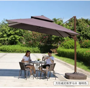 3 x 4 Square Waterproof Outdoor Patio Umbrella for Beach, Garden, and Restaurant Dining