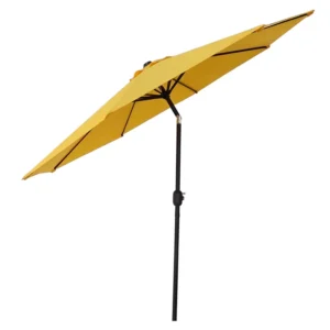 3.0m Aluminum Tilt Garden Umbrella with Iron Base Wind and Rain Proof Outdoor Patio Beach Park Umbrella