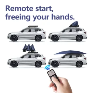 3.8m Portable Anti-UV Automatic Folding Rooftop Car Sun Shade Umbrella