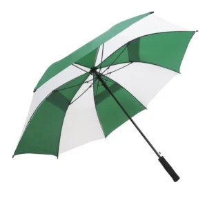 30 Double Canopy Windproof Large Green and White Golf Umbrella