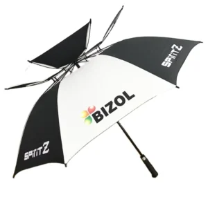 30-Inch 16-Rib Semi-Automatic Double-Layer Windproof Umbrella with Vented Design