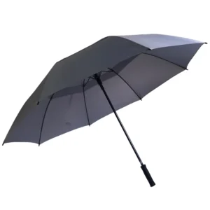 30-Inch 8K Gray Air-Vent Golf Umbrella Strong Windproof Customized Logo Rubber Handle