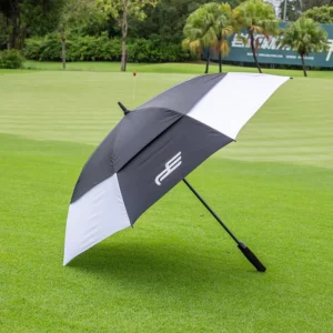 30-Inch Auto Golf Umbrella Extra Large Double Canopy Vented Windproof Fiberglass Waterproof Stick Umbrella