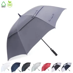 30-Inch Automatic Double-Layer Canopy Windproof Straight Golf Umbrella with UV Coating