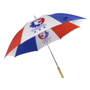 30 Inch Double Rib Golf Umbrella with Custom Logo Printing Wooden Handle
