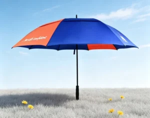 30 Inch EVA Handle Automatic Open 14mm Fiberglass Shaft 190T Pongee Double-Layer Golf Umbrella Custom Logo