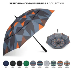 30-Inch Extra-Large Double-Layer Semi-Automatic Fiberglass Windproof Waterproof Vented Canopy Straight Pongee Umbrella