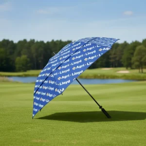 30-Inch Fiberglass Windproof Double-Layer Manual Golf Umbrella with Custom Logo
