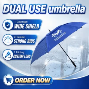 30 Inch Full Color All Printing Custom Logo Polyester Windproof Auto Open Golf Umbrella Fiberglass Vented Business Advertising