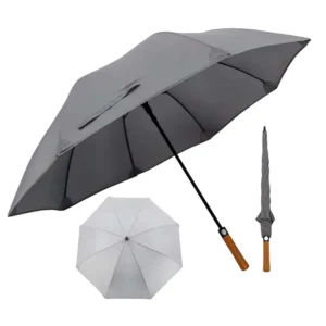 30-Inch Full Fiberglass Windproof Waterproof Golf Umbrella with Wood Handle