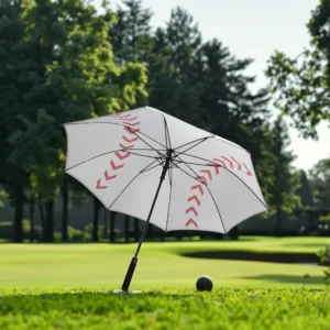 30-Inch Waterproof Golf Umbrella with White Canopy and UV Protection for Hotels