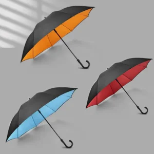30-Inch Waterproof Windproof UV Protection J-Handle Double-Canopy Golf Umbrella